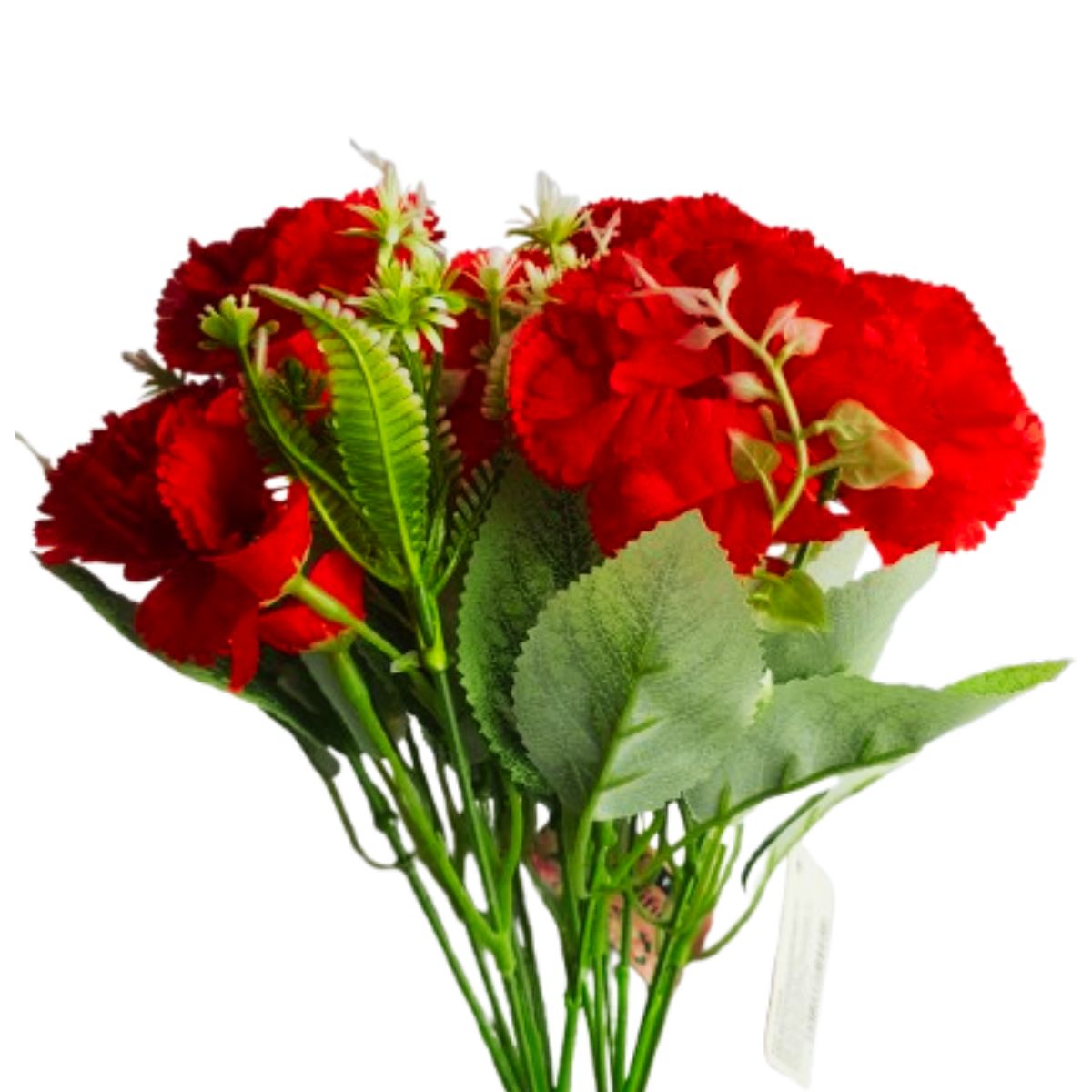 Buquê De Cravos Com 8 Flores Artificiais E Plantas - Vermelho Buquê De Cravos Com 8 Flores Artificiais E Plantas - Vermelho